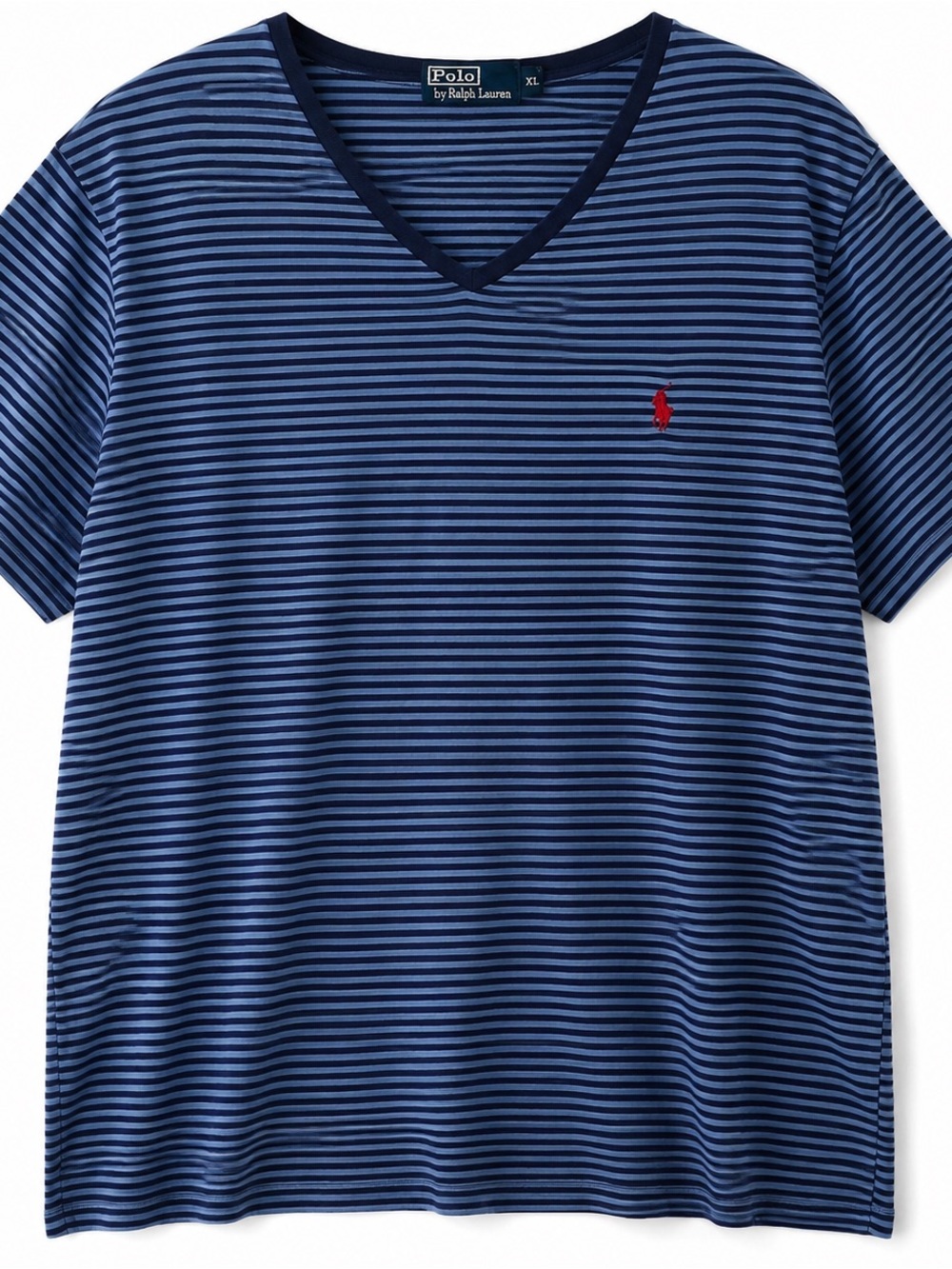 Polo Ralph Lauren Blue Striped V-Neck Shirt Men’s XL